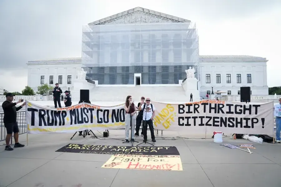 Birthright Citizenship Protest outside Supreme Court